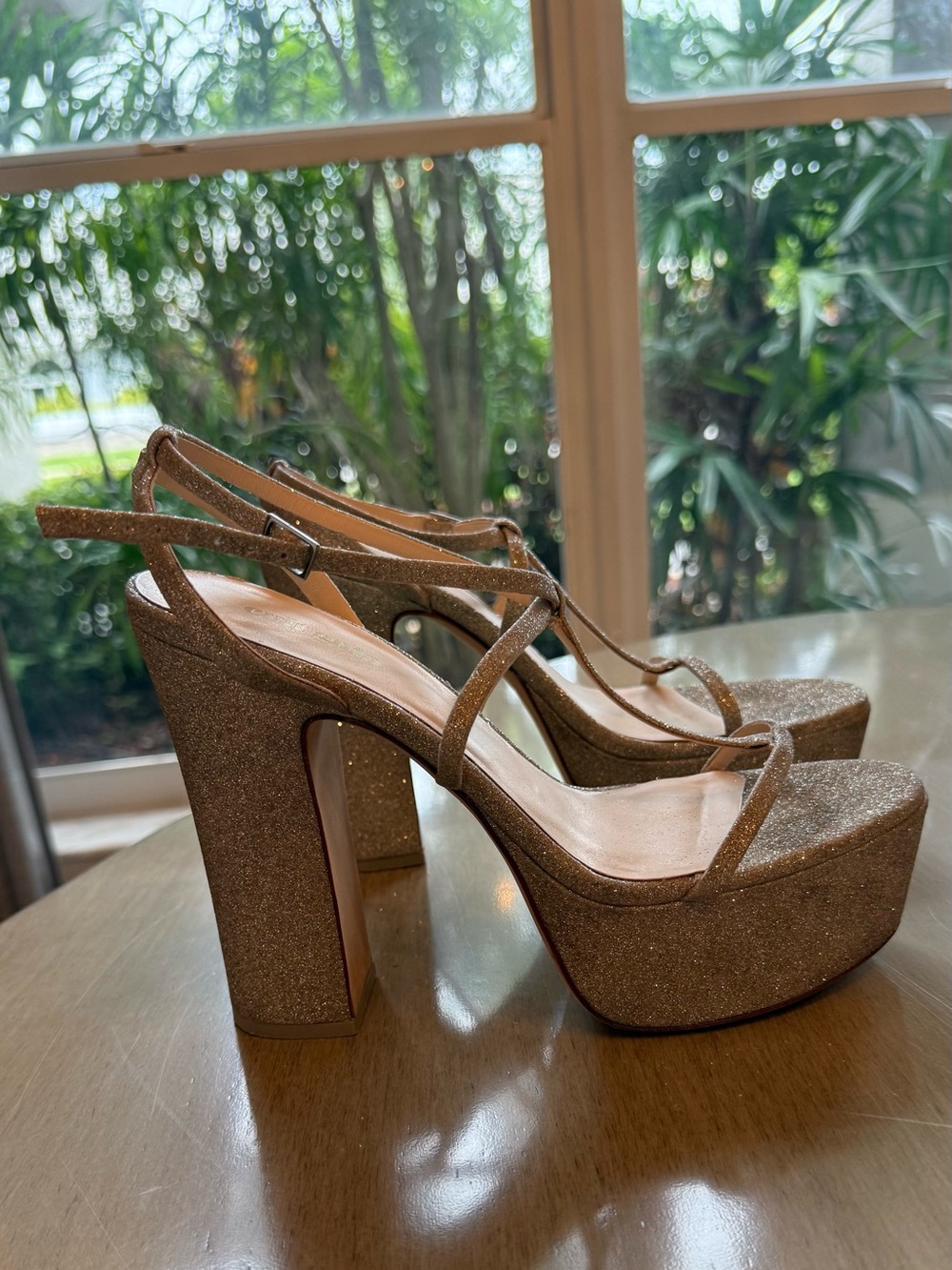 Cult Gaia Glitter Platforms